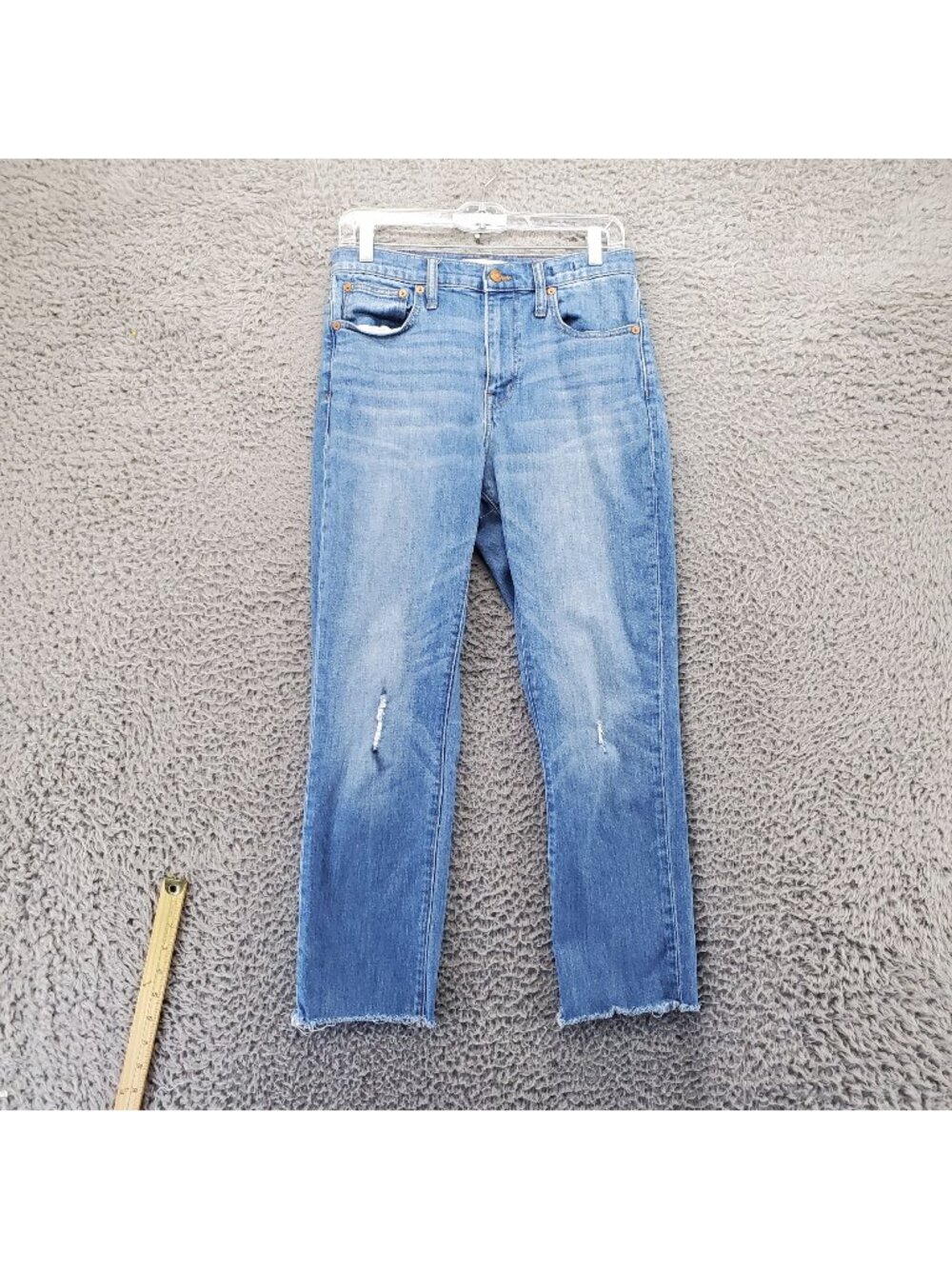 Madewell Jeans Womens 26 Blue High-Rise Slim Crop Boyjean Distressed *Read*